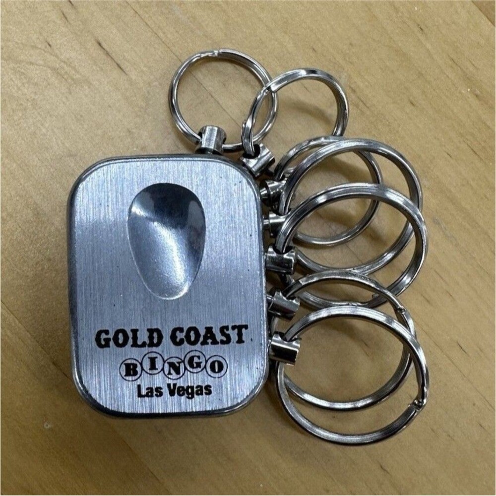 Vintage Gold Coast Bingo Casino Las Vegas 6 Ring Key Holder Keychain Rare